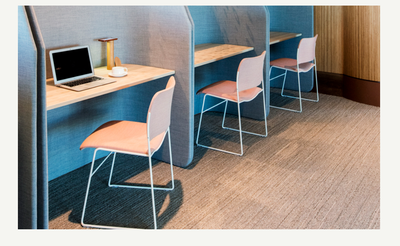40/4 Side chair in office workspace booths