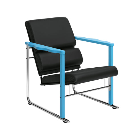 Křeslo  Experiment 502, Blue / Black Leather