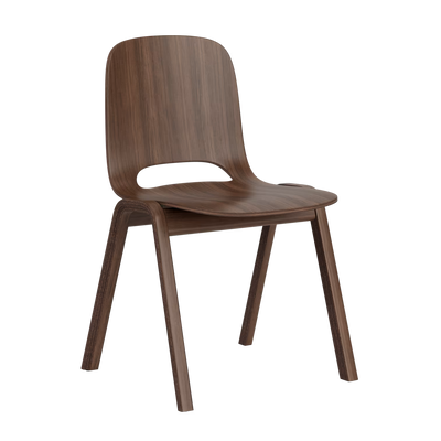 Židle Touchwood, dřevěná podnož Walnut