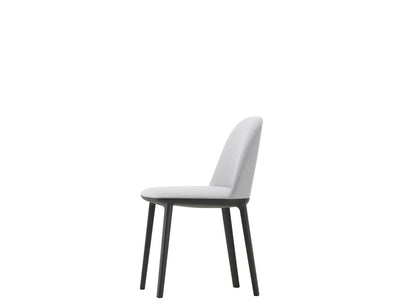 Softshell Chair – světle šedý potah, čtyřnohá podnož, boční pohled, studiové foto