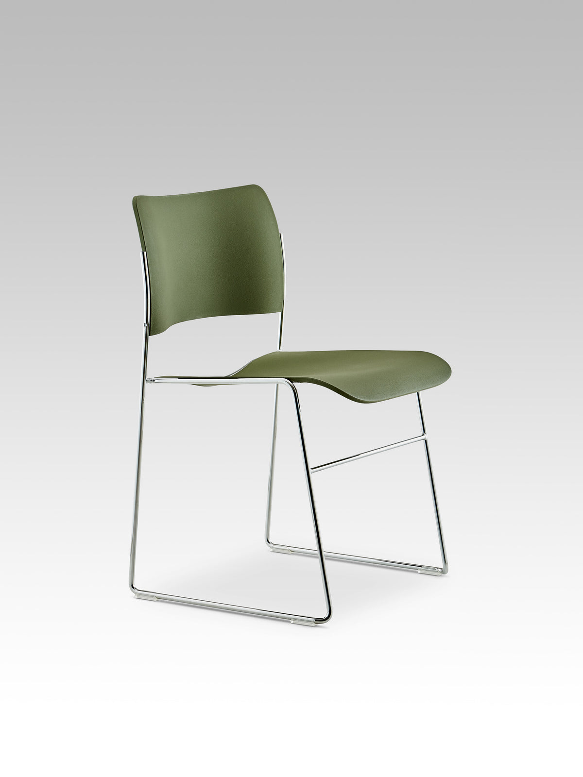 Židle 40/4 Olive green / Chrome