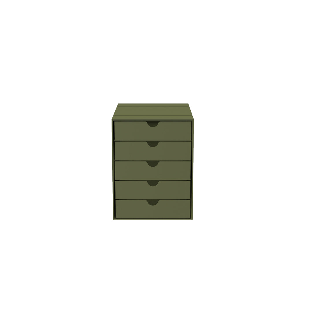 USM Inos 5-drawer set K1 - Olive Green