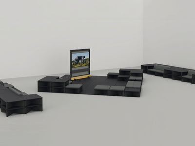 Dancing Wall 2 s TV jednotkou v kombinaci se sedacím nábytkem Reset, lifestyle foto