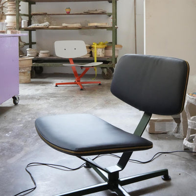 Lounge křeslo Arba Leather - Tmavě zelená / tmavě modrá