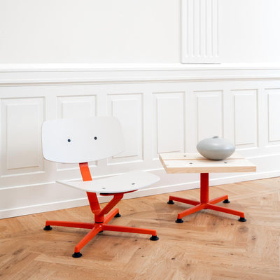Lounge křeslo Arba Plywood - Oranžová / světle šedá