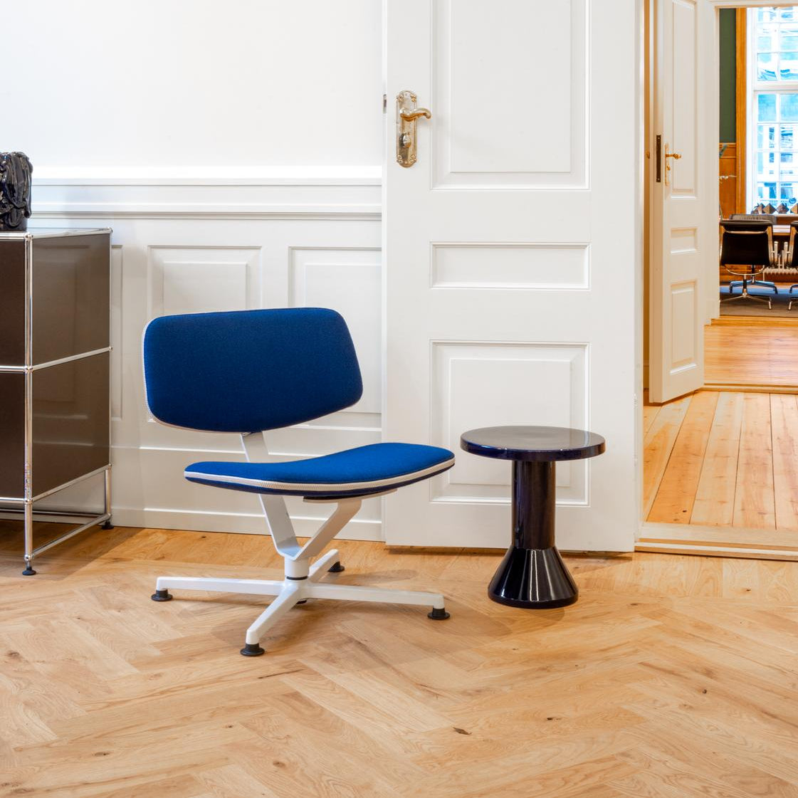 Lounge křeslo Arba Vidar - Světle šedá / modrá