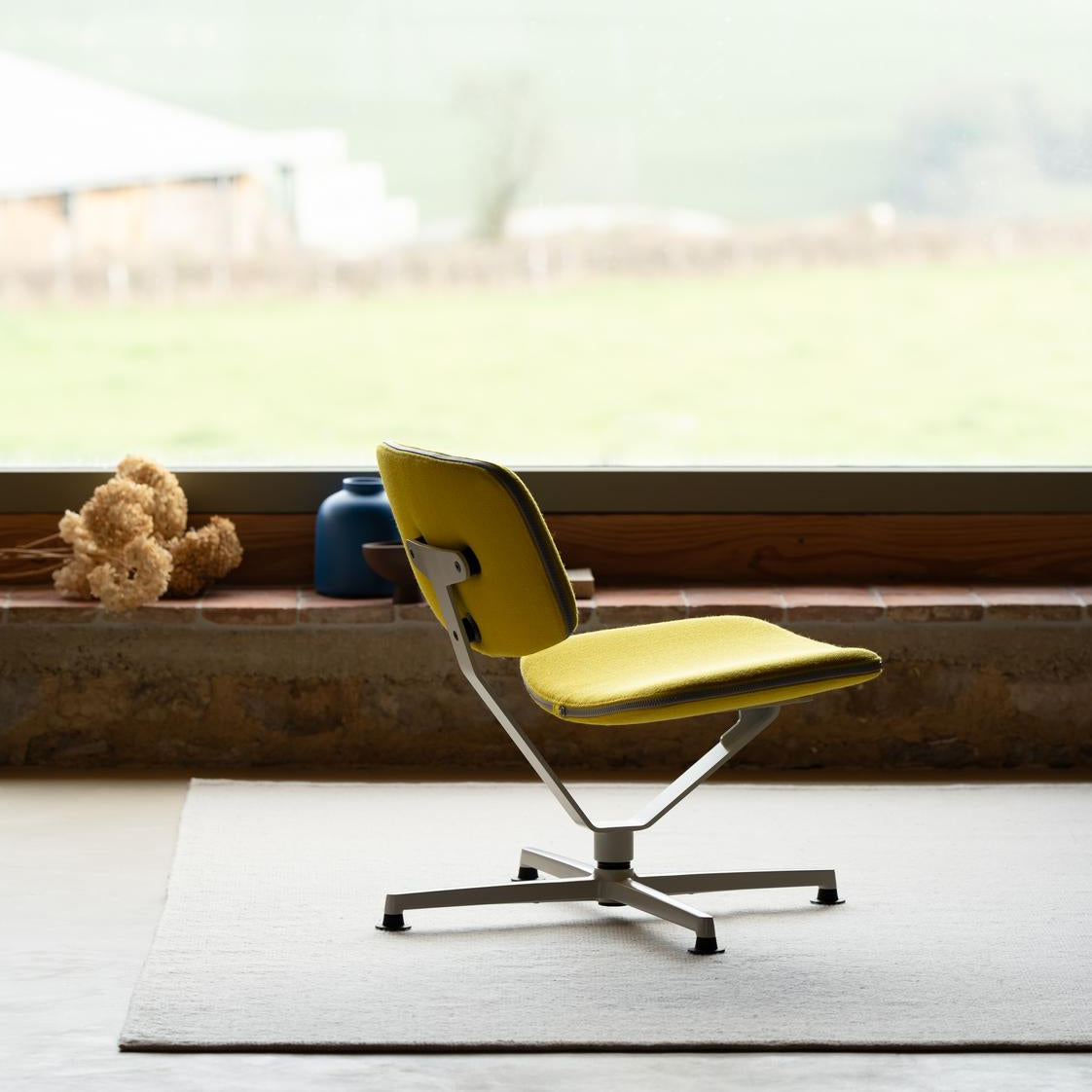 Lounge křeslo Arba Vidar - Světle šedá / žlutá