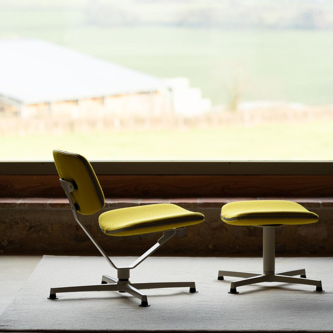 Lounge křeslo Arba Vidar - Světle šedá / žlutá