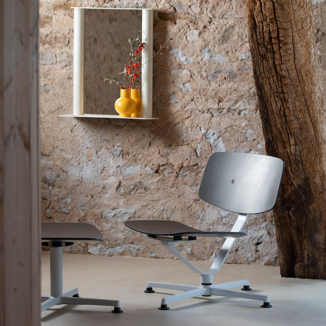 Lounge křeslo Arba Plywood - Světle šedá / antracitová