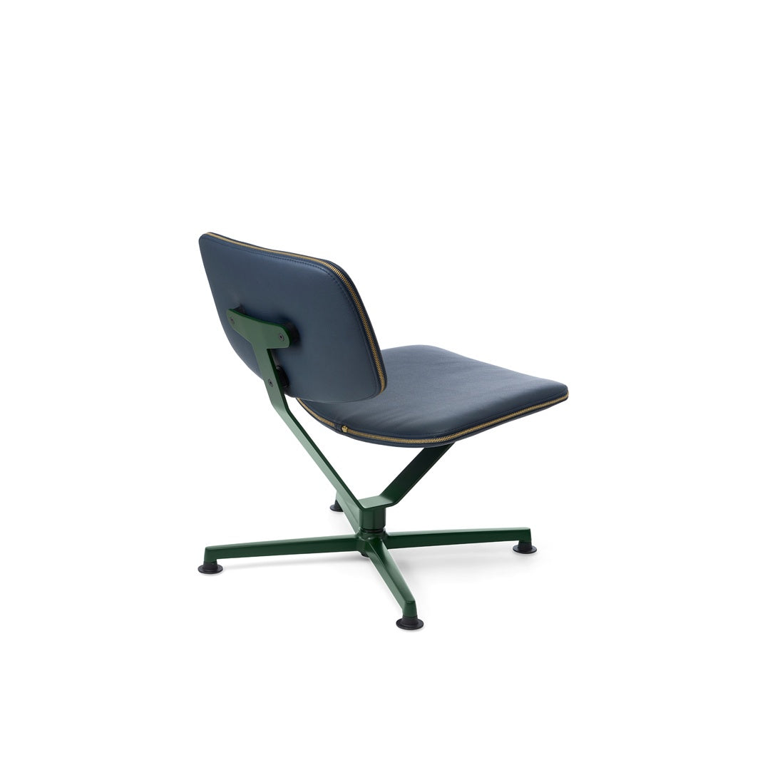 Lounge křeslo Arba Leather - Tmavě zelená / tmavě modrá