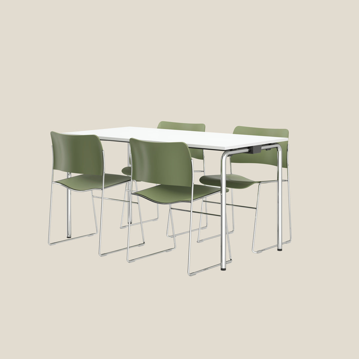 Židle 40/4 Olive green / Chrome