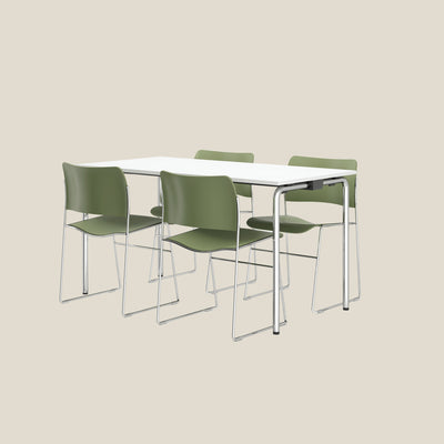 Židle 40/4 Olive green / Chrome